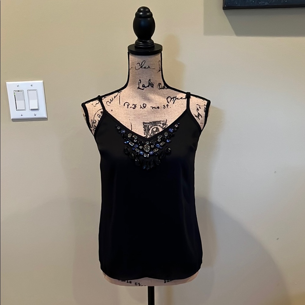 Express Black Sleeveless Camisole with Lace Trim